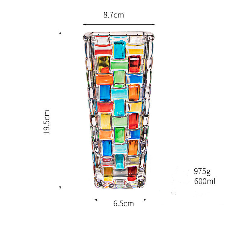 Hand-Painted Stained Glassware – Vase, Jar, Cup & Fruit Plate