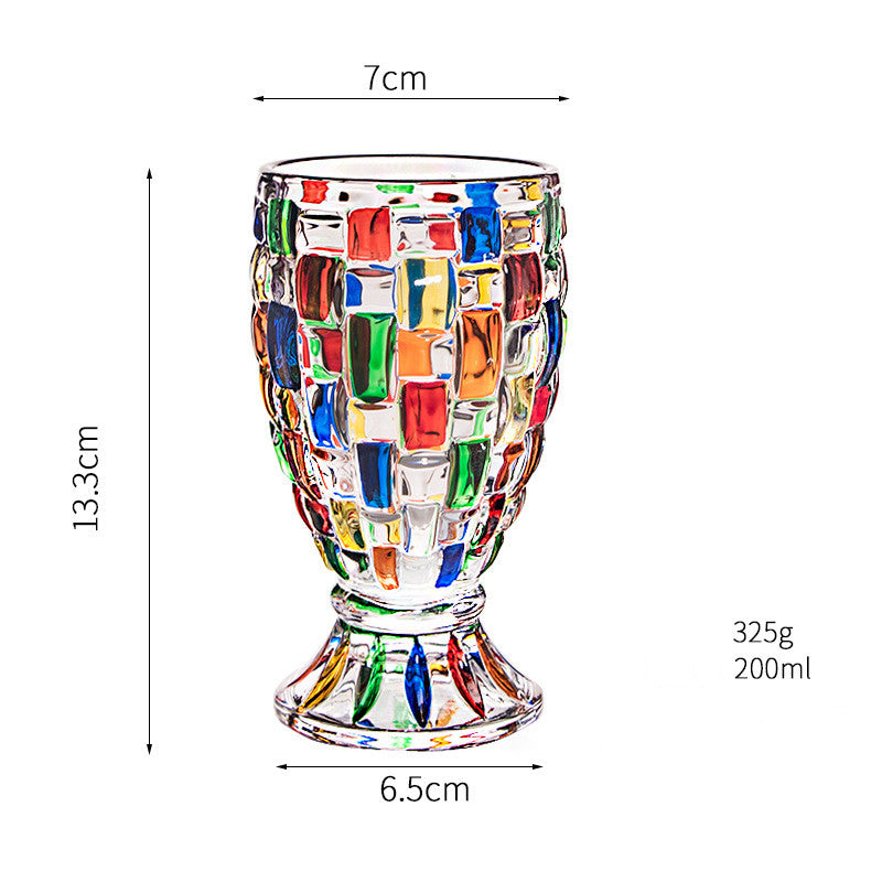 Hand-Painted Stained Glassware – Vase, Jar, Cup & Fruit Plate